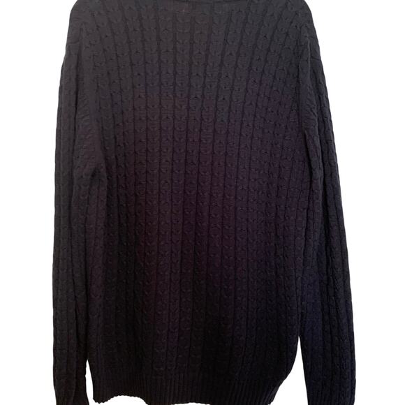Preswick & Moore Men's Medium 100% Cotton Blue Cable Knit Pullover Sweater - Picture 2 of 4
